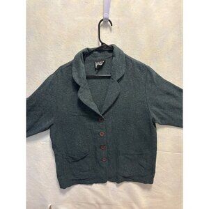 Eileen Fisher Womens Blazer Size 2 Gray Rayon Silk Wool Blend